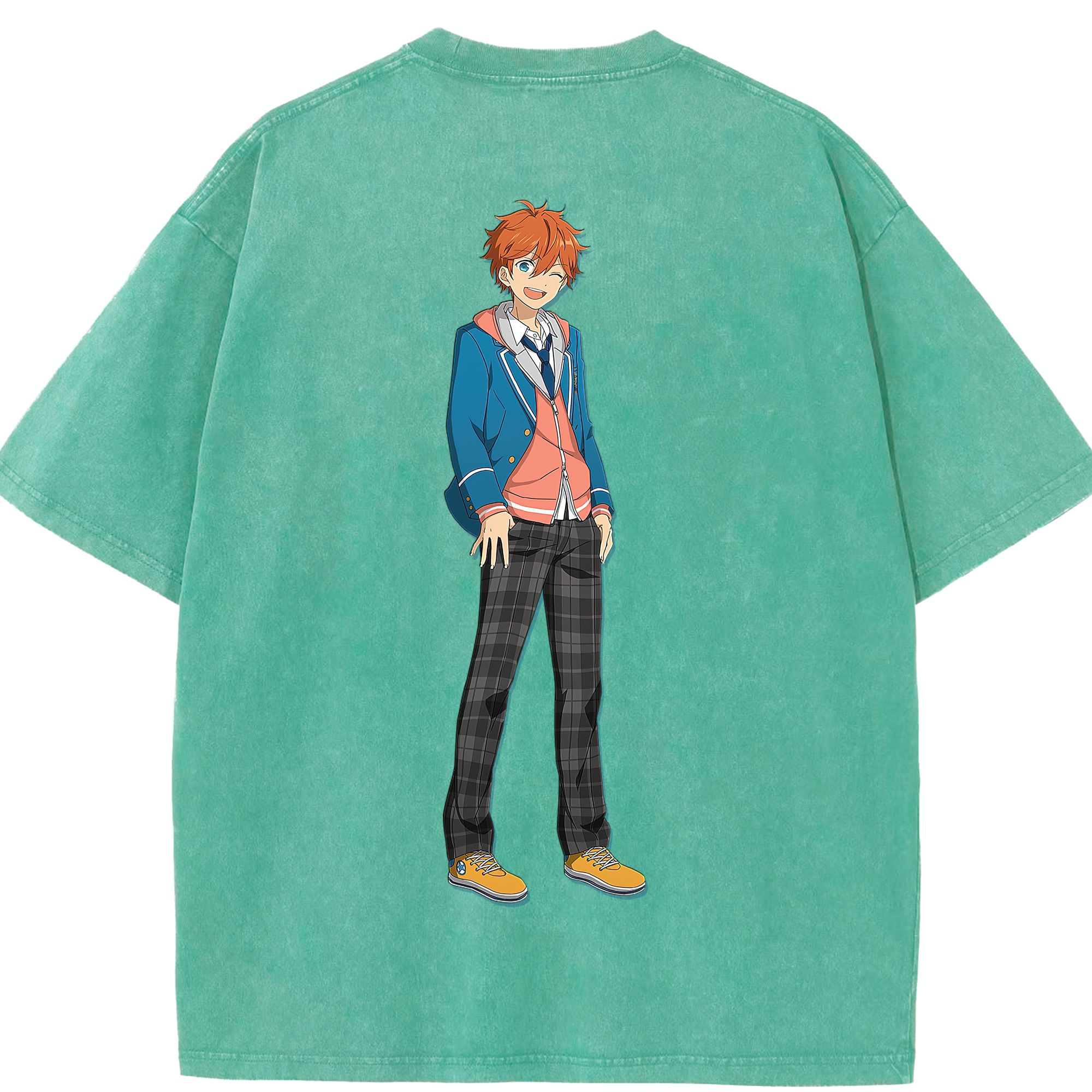 （画像用） あんさんぶるスターズ! Ensemble Stars 綿100% ヴィンテージ風 半袖Tシャツ（背面プリント）
